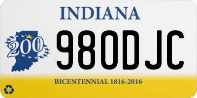 IN license plate 980DJC