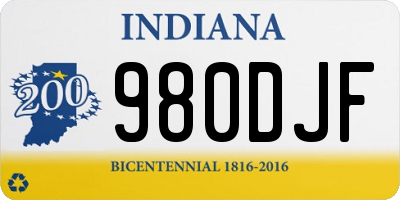 IN license plate 980DJF