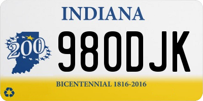 IN license plate 980DJK