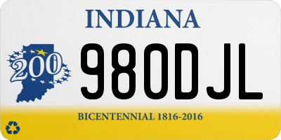 IN license plate 980DJL