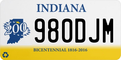 IN license plate 980DJM