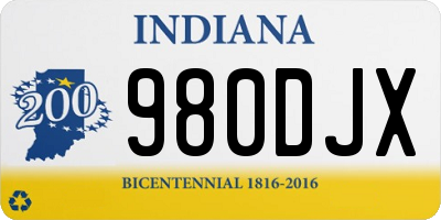 IN license plate 980DJX