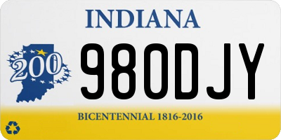 IN license plate 980DJY