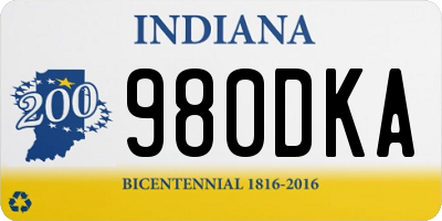 IN license plate 980DKA