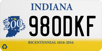 IN license plate 980DKF