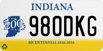 IN license plate 980DKG