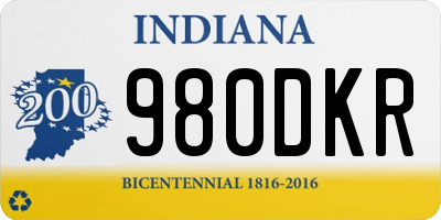 IN license plate 980DKR
