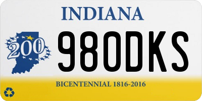 IN license plate 980DKS