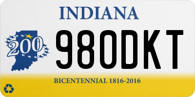 IN license plate 980DKT