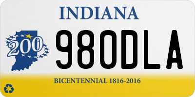 IN license plate 980DLA