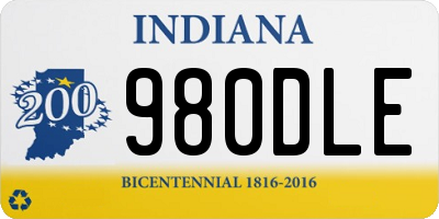 IN license plate 980DLE