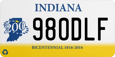 IN license plate 980DLF