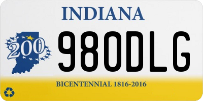 IN license plate 980DLG
