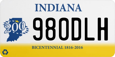 IN license plate 980DLH