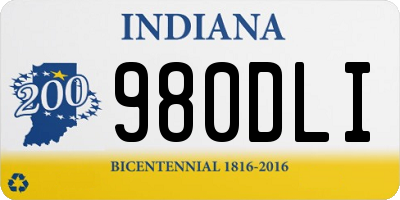 IN license plate 980DLI