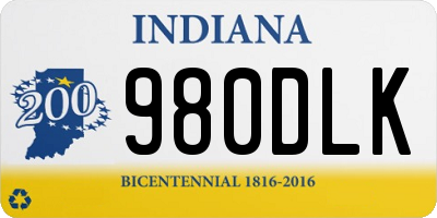 IN license plate 980DLK