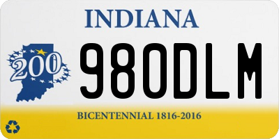 IN license plate 980DLM