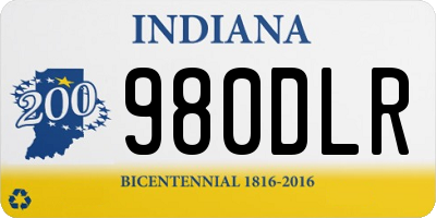 IN license plate 980DLR