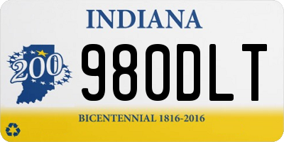 IN license plate 980DLT