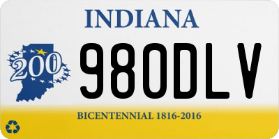 IN license plate 980DLV
