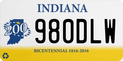 IN license plate 980DLW