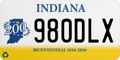 IN license plate 980DLX