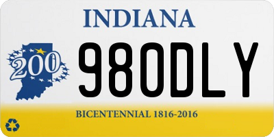 IN license plate 980DLY