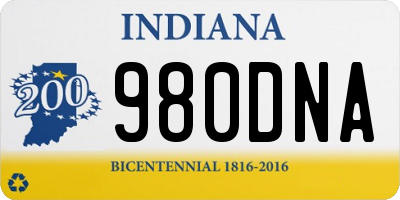 IN license plate 980DNA