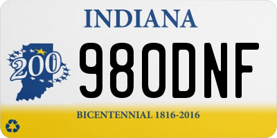 IN license plate 980DNF