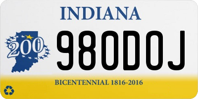 IN license plate 980DOJ