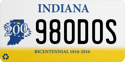 IN license plate 980DOS