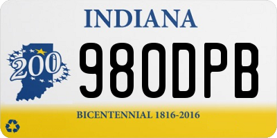 IN license plate 980DPB