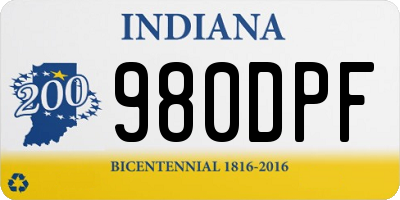 IN license plate 980DPF