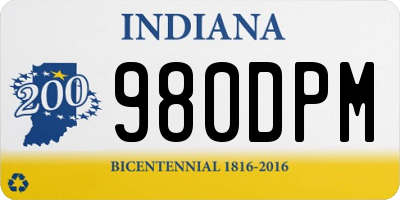 IN license plate 980DPM