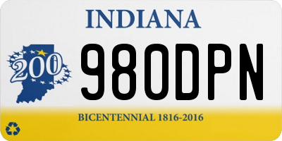 IN license plate 980DPN