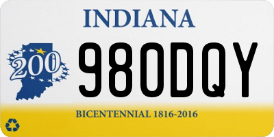 IN license plate 980DQY