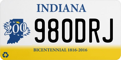 IN license plate 980DRJ