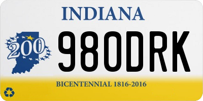 IN license plate 980DRK