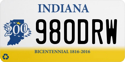 IN license plate 980DRW