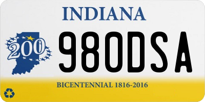 IN license plate 980DSA