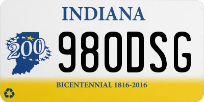 IN license plate 980DSG