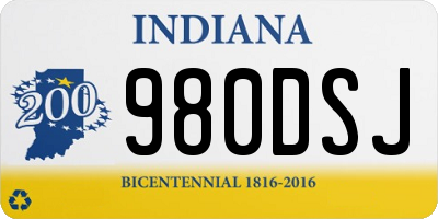 IN license plate 980DSJ