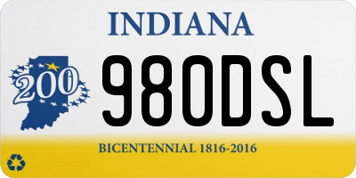 IN license plate 980DSL