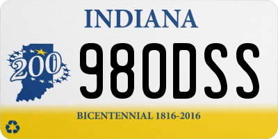 IN license plate 980DSS