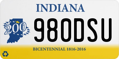 IN license plate 980DSU