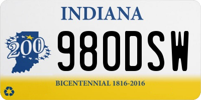 IN license plate 980DSW