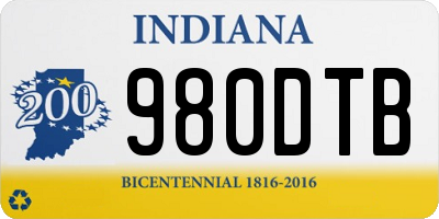 IN license plate 980DTB