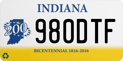 IN license plate 980DTF
