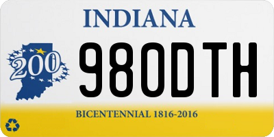 IN license plate 980DTH