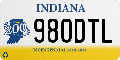 IN license plate 980DTL